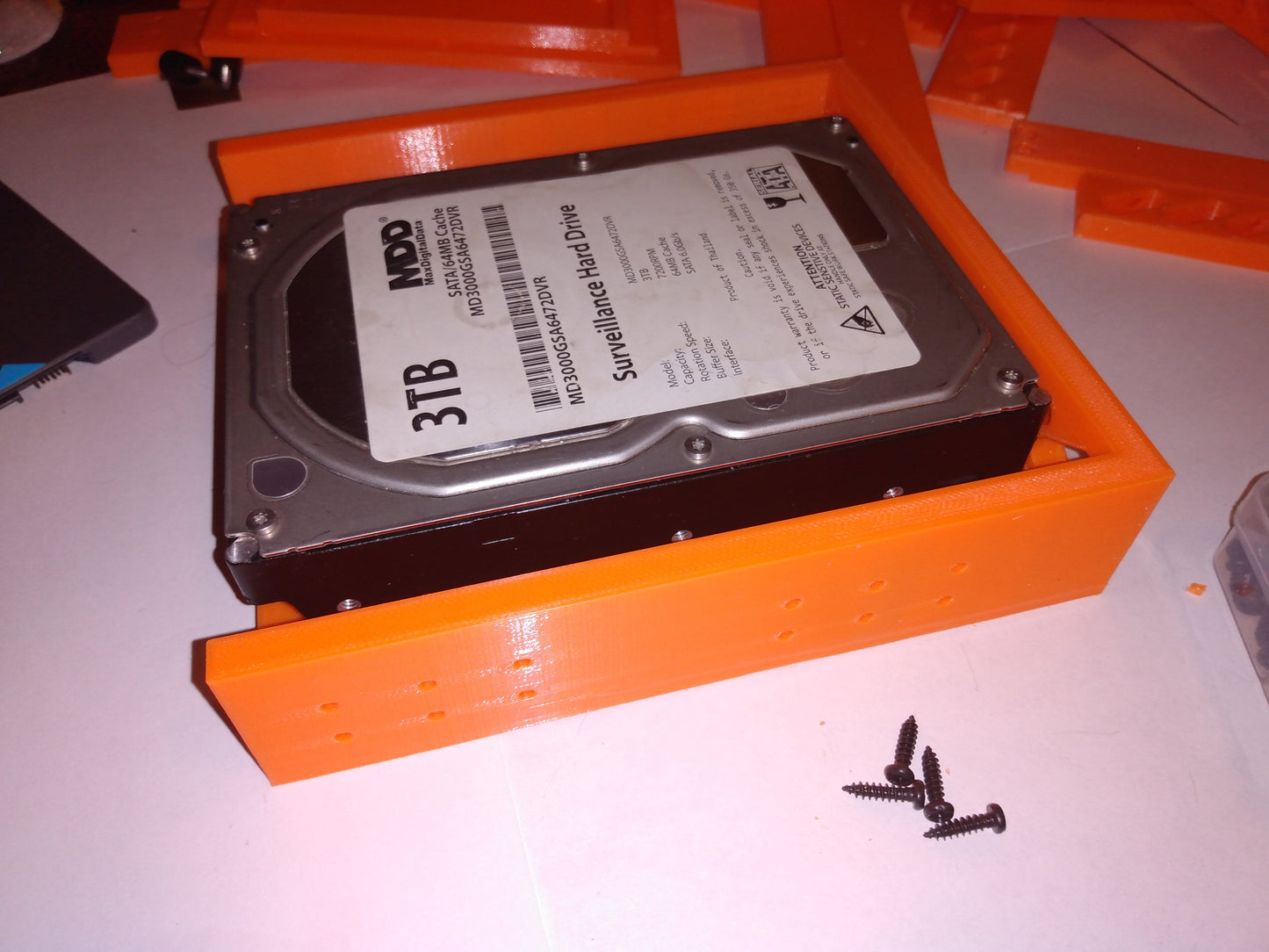 3D Print File for: Hard Drive Adapter Caddy 3.5 inch HDD to 5.25 inch CDROM, DVD Slot